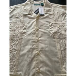 CUBAVERA Embroidered Guayabera Button Down Shirt sz 2X (NWT) | Color: Ivory